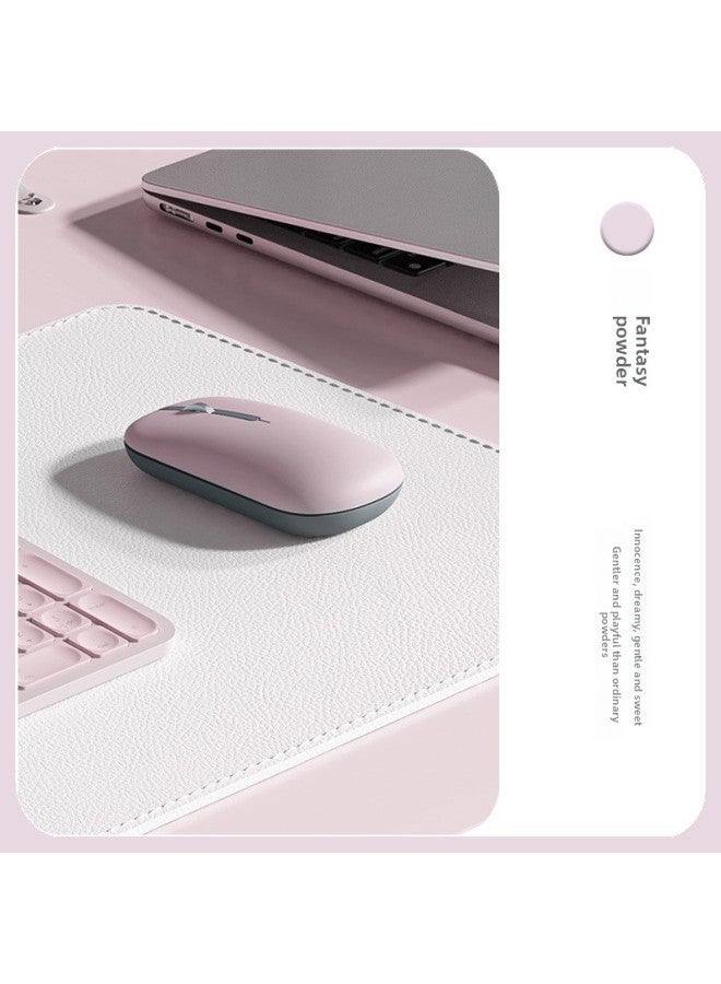 Magnetic Wireless Mouse Mute Bluetooth Laptop Accessories Gift Printed LOGO Foreign Trade-Color:Battery Version 【USB Wireless】 Dream Pink - Image 1